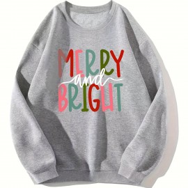 Colorful Letter Print Pullover Sweatshirt, Cute Long Sleeve Crew Neck Sweatshirt, Women's Clothing