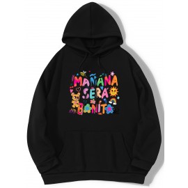 Letter Print Hoodie, Casual Drawstring Hooded Sweatshirt For Winter & Fall, Women's Clothing