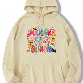 Letter Print Hoodie, Casual Drawstring Hooded Sweatshirt For Winter & Fall, Women's Clothing