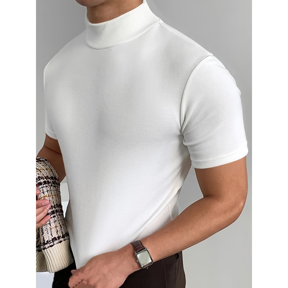 Men's High Neck Stretch Elegant T-shirt