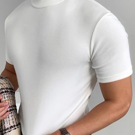 Men's High Neck Stretch Elegant T-shirt