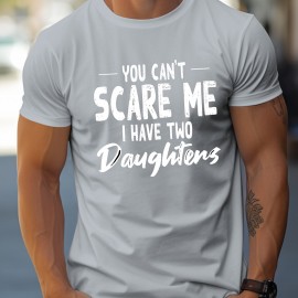 Tees For Men, Funny 'I Have 2 Daughters' Print T Shirt, Casual Short Sleeve Tshirt For Summer Spring Fall, Tops As Gifts