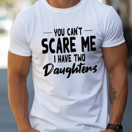 Tees For Men, Funny 'I Have 2 Daughters' Print T Shirt, Casual Short Sleeve Tshirt For Summer Spring Fall, Tops As Gifts