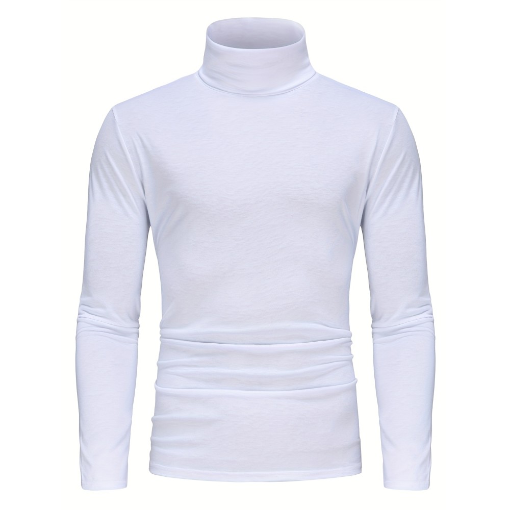 Stylish Multicolor Bottoming Shirt, Men's Turtleneck Long-sleeved T-shirt