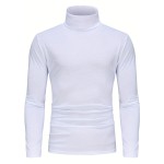 Stylish Multicolor Bottoming Shirt, Men's Turtleneck Long-sleeved T-shirt