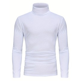 Stylish Multicolor Bottoming Shirt, Men's Turtleneck Long-sleeved T-shirt