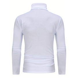 Stylish Multicolor Bottoming Shirt, Men's Turtleneck Long-sleeved T-shirt