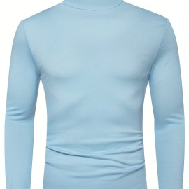 Stylish Multicolor Bottoming Shirt, Men's Turtleneck Long-sleeved T-shirt