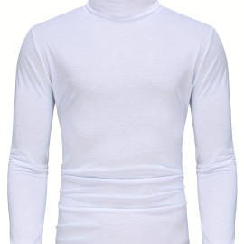 Stylish Multicolor Bottoming Shirt, Men's Turtleneck Long-sleeved T-shirt