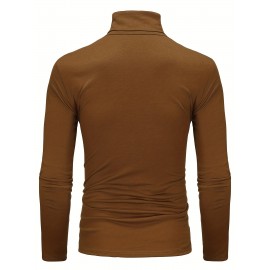 One Size Smaller,  Close-Fitting And Thin, Men's Casual Long Sleeve Turtleneck Base Layer Shirt Best Sellers