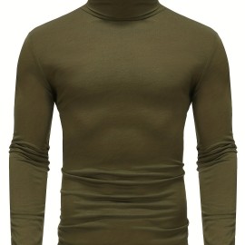 One Size Smaller,  Close-Fitting And Thin, Men's Casual Long Sleeve Turtleneck Base Layer Shirt Best Sellers