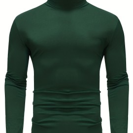 One Size Smaller,  Close-Fitting And Thin, Men's Casual Long Sleeve Turtleneck Base Layer Shirt Best Sellers