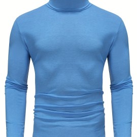 One Size Smaller,  Close-Fitting And Thin, Men's Casual Long Sleeve Turtleneck Base Layer Shirt Best Sellers