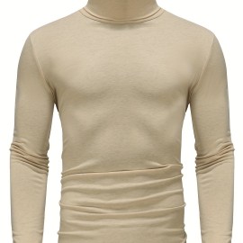 One Size Smaller,  Close-Fitting And Thin, Men's Casual Long Sleeve Turtleneck Base Layer Shirt Best Sellers