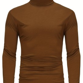 One Size Smaller,  Close-Fitting And Thin, Men's Casual Long Sleeve Turtleneck Base Layer Shirt Best Sellers