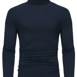 One Size Smaller,  Close-Fitting And Thin, Men's Casual Long Sleeve Turtleneck Base Layer Shirt Best Sellers