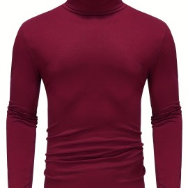 One Size Smaller,  Close-Fitting And Thin, Men's Casual Long Sleeve Turtleneck Base Layer Shirt Best Sellers