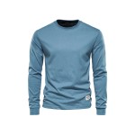 Men's Basic Solid Cotton O-neck Long Sleeve T-Shirt