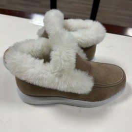 Women's Winter Snow Boots, Fuzzy Slip On Platform Short Boots, Women's Plush Lined Ankle Boots