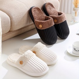 Men's Indoor Slipper Solid Color Fabric Soft Plush Furry Cozy Comfy Shoes