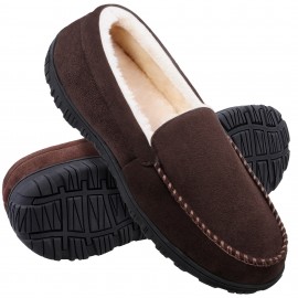 Slippers For Men Men's Slippers Memory Foam Slip On Moccasins Slippers House Slippers With Anti-Slip Sole