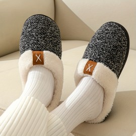 Fluffy Cozy House Slippers Anti-skid Slip-on Shoes Indoor For Men Winter Shoes