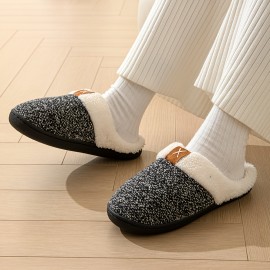 Fluffy Cozy House Slippers Anti-skid Slip-on Shoes Indoor For Men Winter Shoes