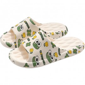 Print Cartoon Animal EVA Men Slippers Summer Thick Platform Soft Heel Non-slip Sole Home Indoor Man Bathroom Slides