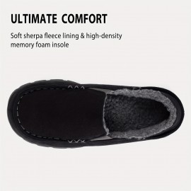 Men's Warm Cozy Plush Non-Slip Casual Shoes For Indoor & Outdoor, House/Home Shoes, Winter