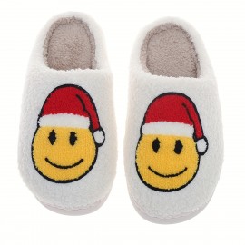 Soft Plush Cozy Graphic Pattern Design House Slippers Anti-skid Slip-on Shoes Indoor For Men Winter Shoes