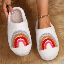 Soft Plush Cozy Graphic Pattern Design House Slippers Anti-skid Slip-on Shoes Indoor For Men Winter Shoes