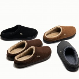 Soft Plush Cozy House Slippers Anti-skid Slip-on Shoes Indoor For Men Winter Shoes