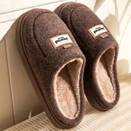 Home Slippers Soft Plush Cozy Memory Foam House Slippers Anti-skid Slip-on Shoes Indoor For Men Winter Shoes