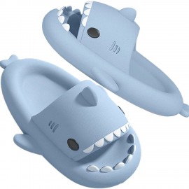 Cartoon Shark Non-slip Slides Slippers, Lightweight Quick Drying Slides For Men Women, Slippers For Indoor Outdoor Beach Shower House Shoes