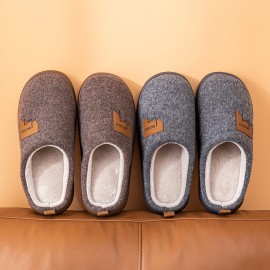 Home Slippers Soft House Slippers Anti-skid Slip-on Shoes Indoor For Men Winter Shoes