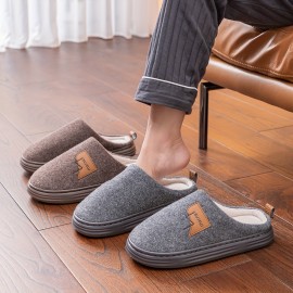 Home Slippers Soft House Slippers Anti-skid Slip-on Shoes Indoor For Men Winter Shoes