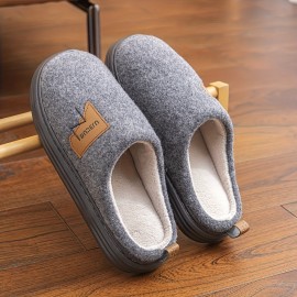 Home Slippers Soft House Slippers Anti-skid Slip-on Shoes Indoor For Men Winter Shoes