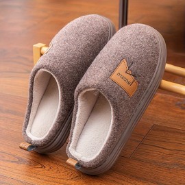 Home Slippers Soft House Slippers Anti-skid Slip-on Shoes Indoor For Men Winter Shoes