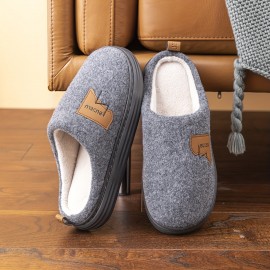 Home Slippers Soft House Slippers Anti-skid Slip-on Shoes Indoor For Men Winter Shoes