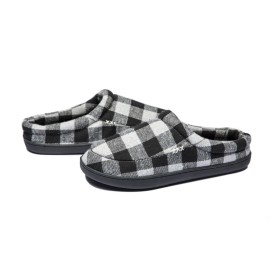 Men's Plaid Warm Cozy Plush Comfy Non-slip Home Shoes, Winter