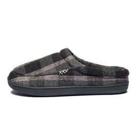 Men's Plaid Warm Cozy Plush Comfy Non-slip Home Shoes, Winter