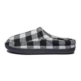 Men's Plaid Warm Cozy Plush Comfy Non-slip Home Shoes, Winter