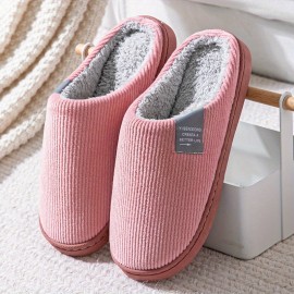 Soft Plush Cozy House Slippers Anti-skid Slip-on Shoes Indoor For Men Women Winter Shoes