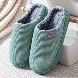 Soft Plush Cozy House Slippers Anti-skid Slip-on Shoes Indoor For Men Women Winter Shoes