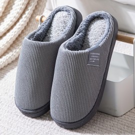 Soft Plush Cozy House Slippers Anti-skid Slip-on Shoes Indoor For Men Women Winter Shoes