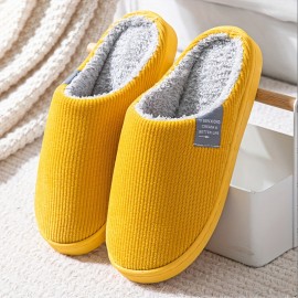 Soft Plush Cozy House Slippers Anti-skid Slip-on Shoes Indoor For Men Women Winter Shoes