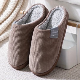 Soft Plush Cozy House Slippers Anti-skid Slip-on Shoes Indoor For Men Women Winter Shoes