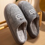 Men's Soft Plush Cozy House Slippers, Lightweight Breathable Anti-skid Slip-on Shoes With Fuzzy Lining For Indoor Walking, Autumn And Winter