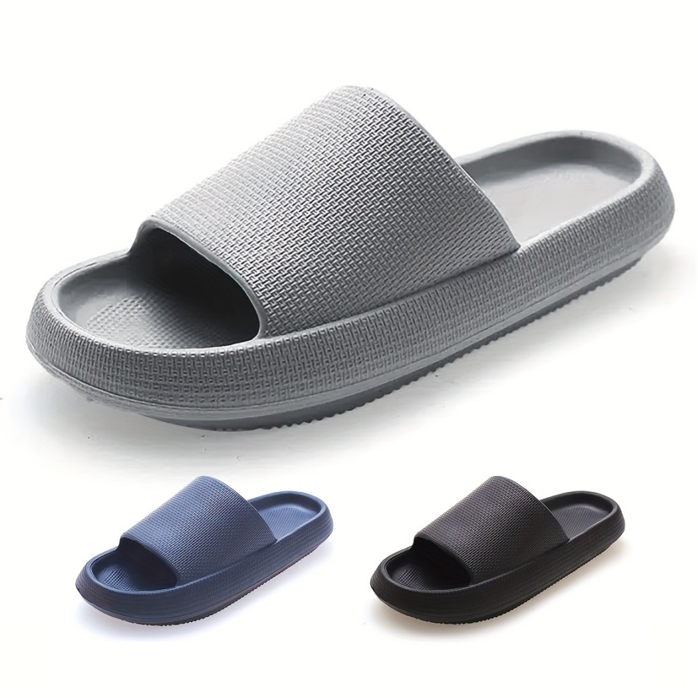 Men's Cloud Slides Slippers, Soft Comfy Lightweight Non Slip House Shoes For Indoor Outdoor Shower Bathroom