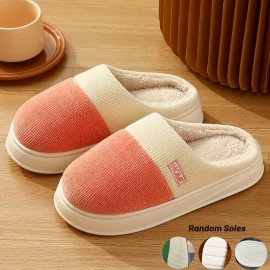 Winter Indoor Warm Man Shoes Couples Bedroom Slipper Non-Slip Soft Bottom Slippers Unisex Home Slippers Women Cotton Shoes